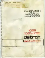 Предварительный просмотр 1 страницы Datron 1061 Service Handbook