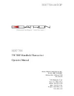 Preview for 1 page of Datron HH7700 Operator'S Manual