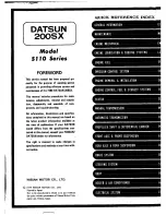 Preview for 2 page of Datsun 1980 200SX Service Manual