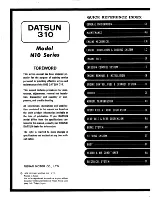 Preview for 2 page of Datsun 1980 310 Service Manual