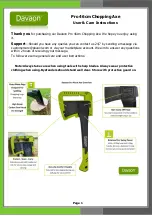 Предварительный просмотр 1 страницы Davaon Pro 46cm Chopping Axe User And Care Instructions