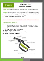 Davaon Pro Anvil Secateurs User And Care Instructions preview