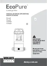 Preview for 1 page of Davey Water Products Monarch EcoPure Q2201MN Installation & Operating Instructions Manual