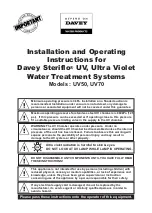 Davey Water Products Steriflo UV50 Installation And Operating Intructions preview