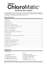 Preview for 2 page of Davey ChloroMatic MCS16C Installation & Operating Instructions Manual