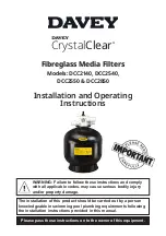 Davey CrystalClear DCC2550 Installation And Operating Instructions Manual предпросмотр