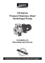 Preview for 1 page of Davey CS Series Installation & Operating Instructions Manual