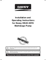 Предварительный просмотр 1 страницы Davey HS20-65Y2 Installation And Operating Instructions Manual