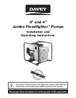 Davey jumbo floodfighter Installation And Operating Instructions Manual preview