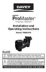 Davey ProMaster Premium VSD400 Installation And Operating Instructions Manual preview