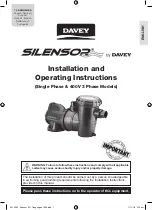 Предварительный просмотр 1 страницы Davey Silensor SLL1200F Installation And Operating Instructions Manual