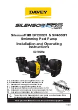 Davey SilensorPRO SP200BT Installation And Operating Instructions Manual preview