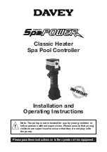 Davey SpaPOWER Classic Heater Installation And Operating Instructions Manual предпросмотр