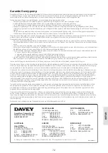 Preview for 72 page of Davey StarFlo DSF150 Installation And Operating Instructions Manual