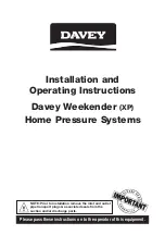 Предварительный просмотр 1 страницы Davey Weekender XP Installation And Operating Instructions Manual