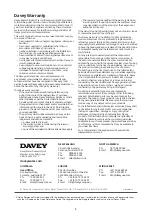 Предварительный просмотр 6 страницы Davey XF Series Installation And Operating Instructions Manual