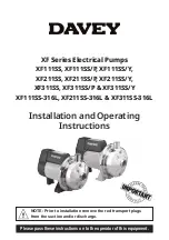 Davey XF111SS Installation And Operating Instructions Manual предпросмотр