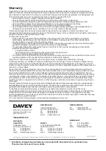 Предварительный просмотр 8 страницы Davey XF111SS Installation And Operating Instructions Manual