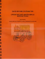 David Brown Cropmaster VAK1 Series Operating And Maintenance Instructions Manual preview