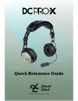 David Clark DC PRO-X Quick Reference Manual preview