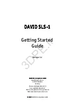 Предварительный просмотр 1 страницы DAVID SLS-1 Getting Started Manual