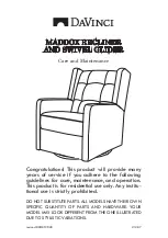 Предварительный просмотр 1 страницы DaVinci MADDOX RECLINER AND SWIVEL GLIDER Manual