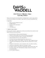 Предварительный просмотр 1 страницы Davis & Waddell D3635 Operating Manual