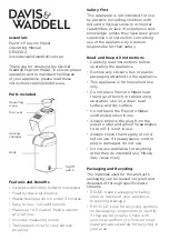 Preview for 1 page of Davis & Waddell essentials DES0302 Operating Manual