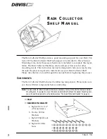 Davis Instruments Rain Collector Shelf Instruction Manual предпросмотр