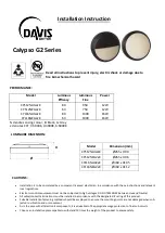 DAVIS Calypso G2 Series Installation Instruction preview