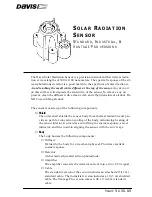 DAVIS Solar Radiation Sensor Install Manual предпросмотр