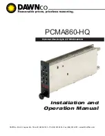 Dawnco PCMA860-HQ Installation And Operation Manual preview