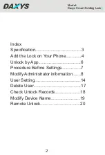 Preview for 2 page of DAXYS Smart Folding Lock User Manual