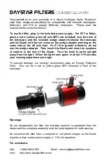 DayStar Filters Combo Quark Hydrogen Alpha Eyepiece Manual preview