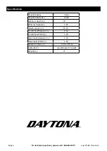 Предварительный просмотр 4 страницы Daytona 64780-Black Owner'S Manual & Safety Instructions