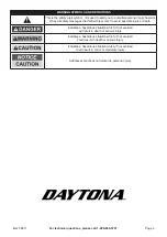 Preview for 3 page of Daytona DA-15PR Owner'S Manual & Safety Instructions