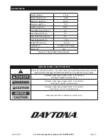 Предварительный просмотр 3 страницы Daytona DJ3000 Owner'S Manual & Safety Instructions