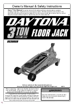 Daytona DS300SB Owner'S Manual & Safety Instructions preview