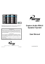 DaytonAudio RS621 User Manual preview