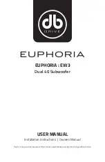 Preview for 1 page of DB Drive EUPHORIA EW3 User Manual