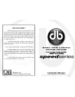 Предварительный просмотр 1 страницы DB Drive Speed Series Amplifier SPA SPA1000D Instruction Manual