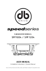 Preview for 1 page of DB Drive Speed Series User Manual