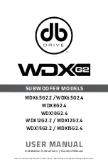 Preview for 1 page of DB Drive WDX G2 Series User Manual