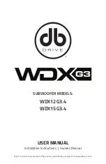 Preview for 1 page of DB Drive WDX G3 User Manual