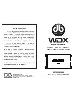 Предварительный просмотр 1 страницы DB Drive WDX300.4 User Manual