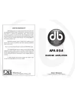 Preview for 1 page of DB Research APA 80.4 User Manual