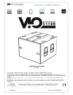 dB Technologies VIO S118R Quick Start User Manual preview