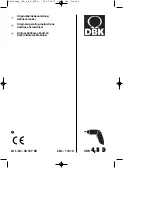 Предварительный просмотр 1 страницы DBK CSE 4,8 D Original Operating Instructions