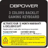 DBPOWER 3 COLORS BACKLIT GAMING KEYBOARD Manual preview