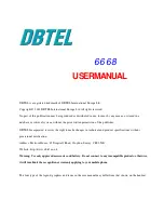 Предварительный просмотр 1 страницы DBTEL 6668 User Manual